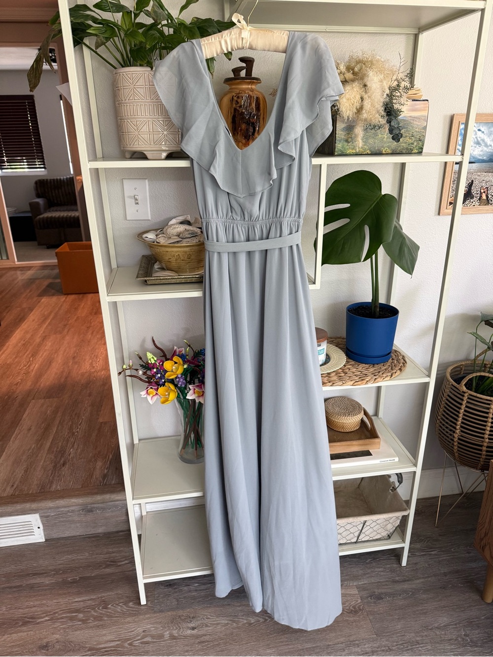 Baltic Born Light Blue Flutter Sleeve Maxi Dress